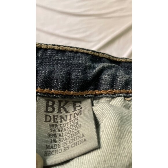 BKE Tyler Mens Distressed Bootcut Jeans Size 38x32 Blue Denim Cotton/Spandex - Picture 5 of 10